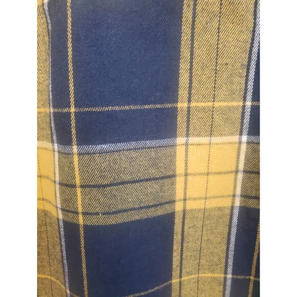 Design In Italy Unisex Size XL Yellow & Blue Plaid Flannel Shirt Grunge Skater - Picture 5 of 6